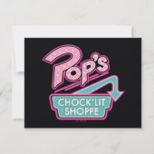 POP's Chock'lit Shoppe Pinkロゴ ノートカード (正面)