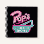 POP's Chock'lit Shoppe Pinkロゴ ノートブック (正面)