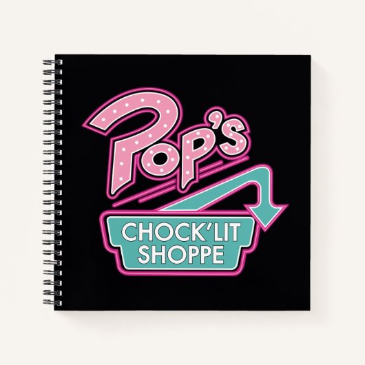 POP's Chock'lit Shoppe Pinkロゴ ノートブック (正面)