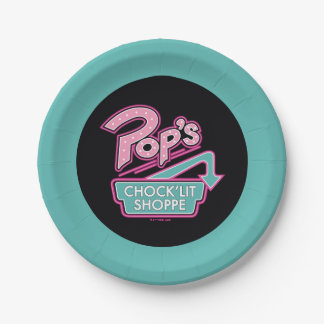 POP's Chock'lit Shoppe Pinkロゴ ペーパープレート