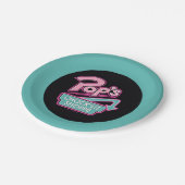 POP's Chock'lit Shoppe Pinkロゴ ペーパープレート (アングル)