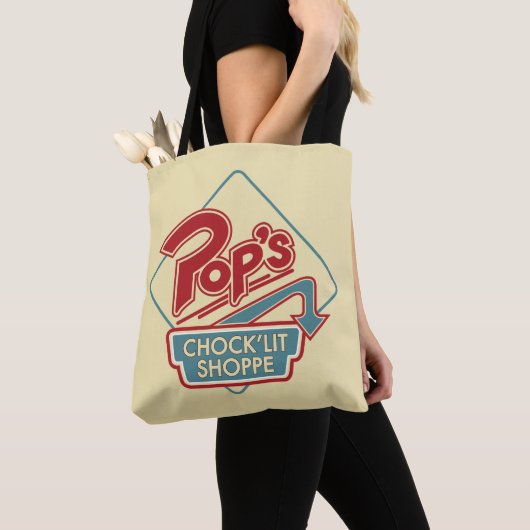 POP's Chock'lit Shoppe Redロゴ トートバッグ (クローズアップ)