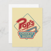 POP's Chock'lit Shoppe Redロゴ ノートカード (正面/裏面)