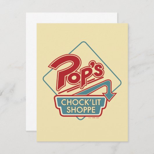 POP's Chock'lit Shoppe Redロゴ ノートカード (正面/裏面)