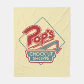 POP's Chock'lit Shoppe Redロゴ フリースブランケット (正面)