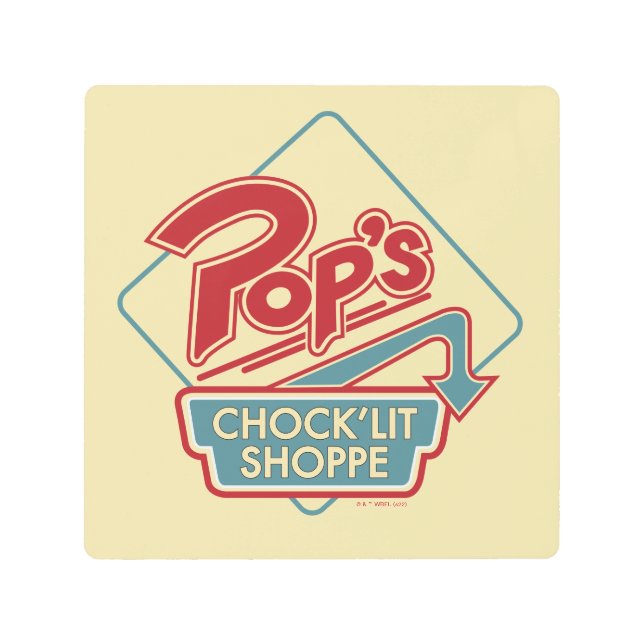POP's Chock'lit Shoppe Redロゴ メタルプリント (正面)