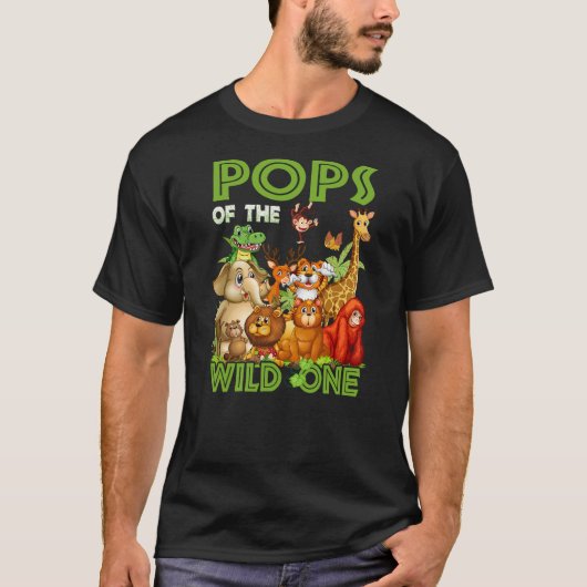 Pops Of The Wild One Birthday Animal Safari Jungle Tシャツ (正面)