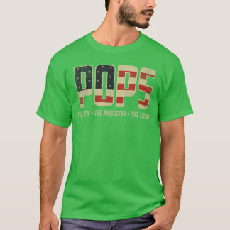 Pops Protector Hero Legend USA フラッグ ポップス 父の日 Tシャツ