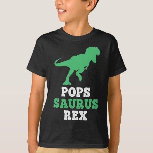 Pops-saurus Rex Dino Dinosaur Funny Popssaurus  Tシャツ (正面)