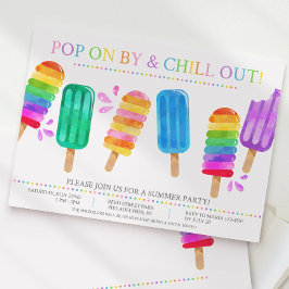 Popsicle夏の招待状、夏のパーティー地区 招待状