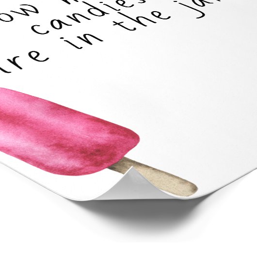 Popsicle – 瓶に入っているキャンディーの数を推測する ポスター (角)