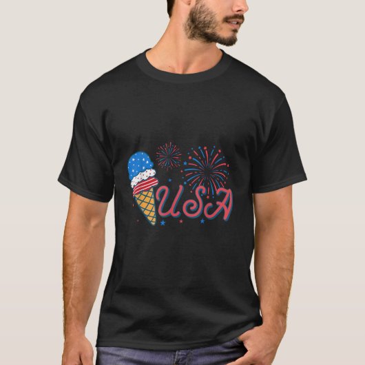 Popsicle Fireworks 4th July USA Popsicle 4th of Ju Tシャツ (正面)