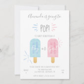 Popsicle Gender Reveal招待状、男の子、女の子 招待状 (正面)