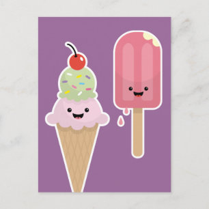 Popsicle & Ice cream friends ポストカード