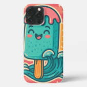 Popsicle Kawaii – Coque iPhone Glace Souriante Été iPhoneケース (裏面)