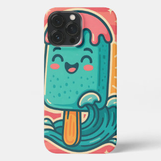 Popsicle Kawaii – Coque iPhone Glace Souriante Été 13 Pro Maxケース