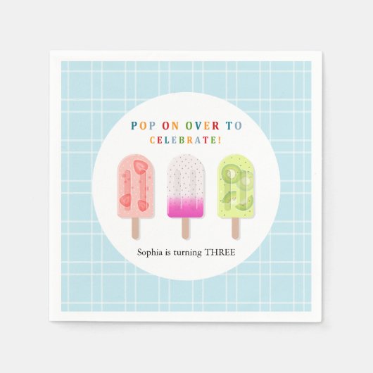 Popsicle Party スタンダードカクテルナプキン (正面)
