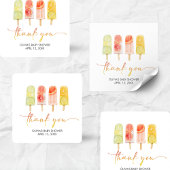 Popsicle Ready to Pop Baby Shower スクエアシール