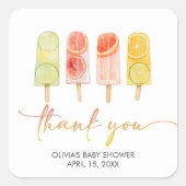 Popsicle Ready to Pop Baby Shower スクエアシール (正面)