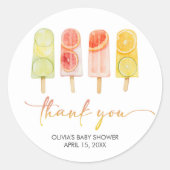 Popsicle Ready to Pop Baby Shower ラウンドシール (正面)