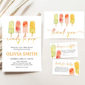 Popsicle Ready to Pop Baby Shower 招待状