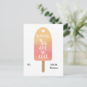 Popsicle School Classroomバレンタイン子供へカード シーズンポストカード (スタンド正面)