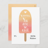 Popsicle School Classroomバレンタイン子供へカード シーズンポストカード (正面/裏面)