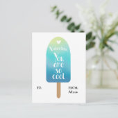 Popsicle School Classroomバレンタイン子供へカード シーズンポストカード (スタンド正面)