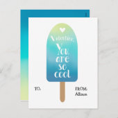 Popsicle School Classroomバレンタイン子供へカード シーズンポストカード (正面/裏面)