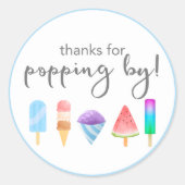 Popsicle Thank Party Fever Stickers ラウンドシール (正面)