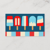 Popsiclesストライプのビジネスまた連絡はカード 名刺 (裏面)