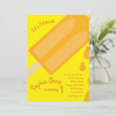 Popsicles 1st誕生日かわいい夏の招待状 招待状 (スタンド正面)