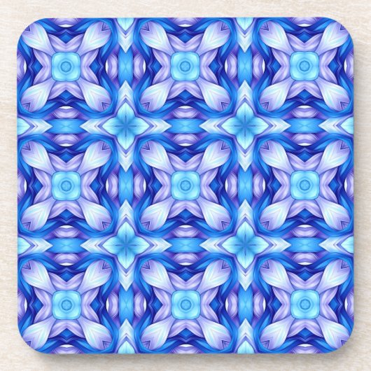 Popular captivating pattern in blue and violet コースター (正面)