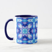 Popular captivating pattern in blue and violet マグカップ (左)