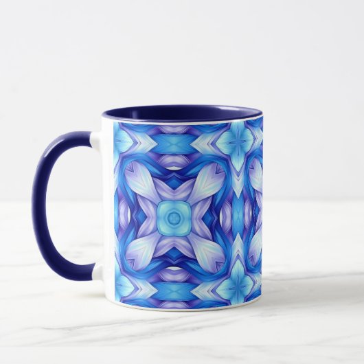 Popular captivating pattern in blue and violet マグカップ (左)