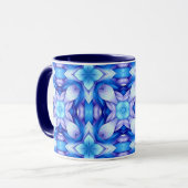 Popular captivating pattern in blue and violet マグカップ (正面左)