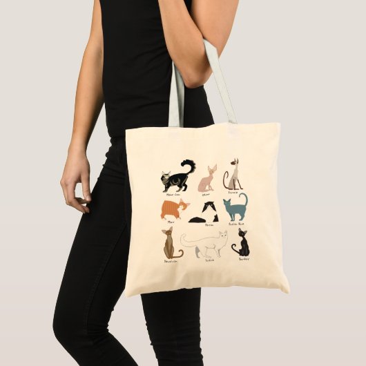 Popular Cat Breeds Tote トートバッグ (正面(商品))