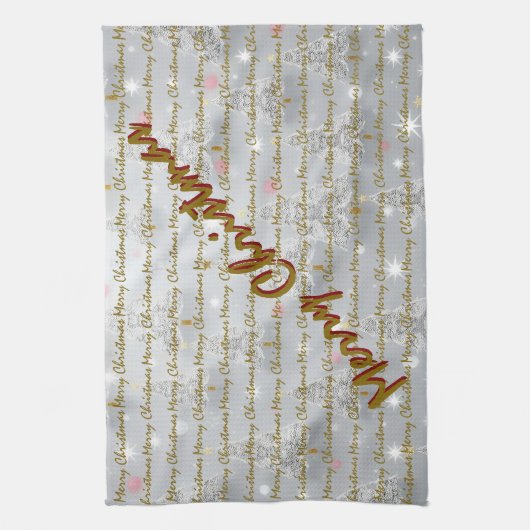 Popular Christmas Luxury Christmas Trees キッチンタオル (縦)