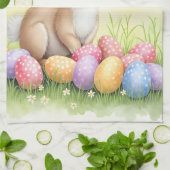 Popular Cute Easter Bunny And Eggs Collection キッチンタオル (折り畳み)