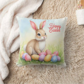 Popular Cute Easter Bunny And Eggs Collection クッション (ブランケット)