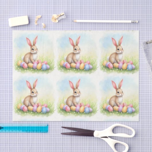 Popular Cute Easter Bunny And Eggs Collection 薄葉紙 (クラフト)