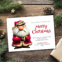Popular grumpy Claus editable Christmas greeting シーズンカード