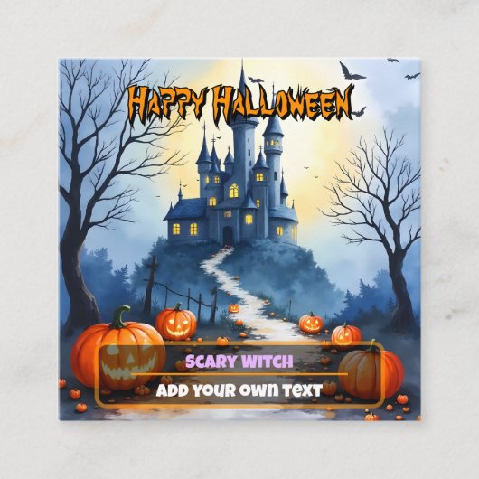 Popular Halloween Spooky Cute Collection スクエア名刺 (正面)