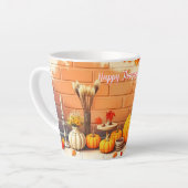 Popular Happy Thanksgiving Beautiful Fall カフェラテマグ (左アングル)
