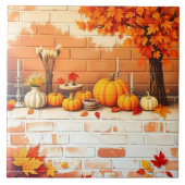 Popular Happy Thanksgiving Beautiful Fall タイル (正面)