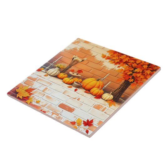 Popular Happy Thanksgiving Beautiful Fall タイル (側面)