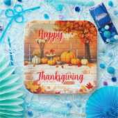 Popular Happy Thanksgiving Beautiful Fall ペーパープレート (パーティー)