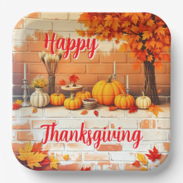 Popular Happy Thanksgiving Beautiful Fall ペーパープレート