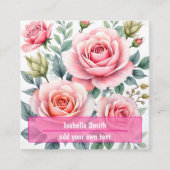 Popular Luxury Pink Roses Beautiful Collection スクエア名刺 (正面)
