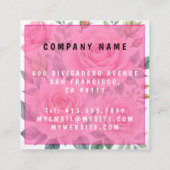 Popular Luxury Pink Roses Beautiful Collection スクエア名刺 (裏面)